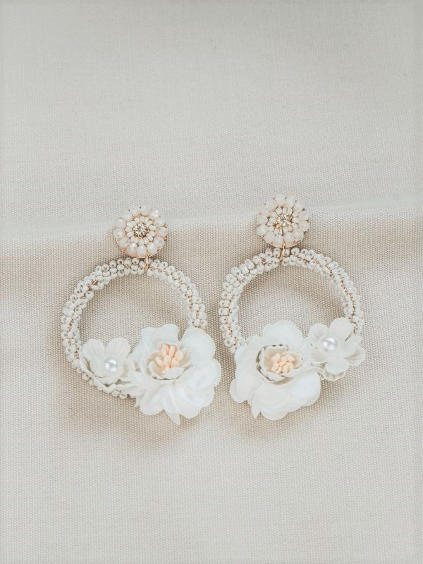 DAISY Floral Hoop Fairytale Stud Earrings