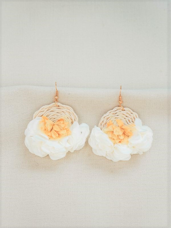 GRACE Floral Ruffle Boho Hanging Earrings
