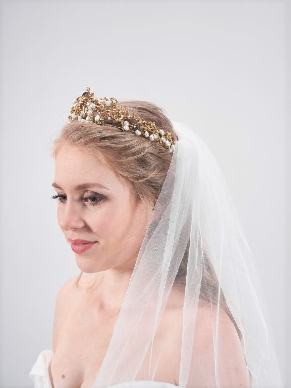 L'AMOUR Golden Wisteria Crown - Headpiece from Gibson Bespoke