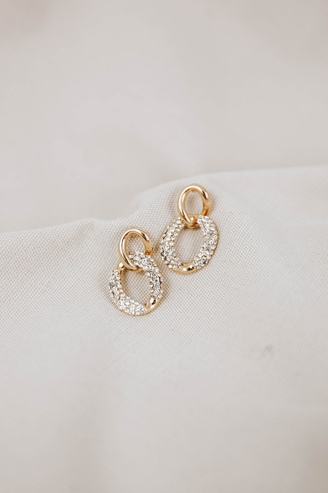 HALLIE Gold-plated Sparkle Crystal Earrings