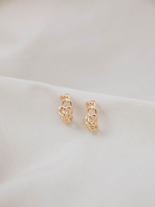 KAYLIE Gold-plated Chain Stud Earrings