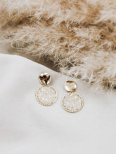 
                        
                          Load image into Gallery viewer, LOUISE Quartz Crystal Matt Gold Chic Earrings
                        
                      