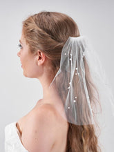 
                        
                          Load image into Gallery viewer, MADELYN Pearl Embellished Romantic Birdcage Veil
                        
                      