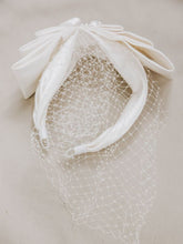 
                        
                          Load image into Gallery viewer, MONIQUE Textile Bow Birdcage Headband
                        
                      