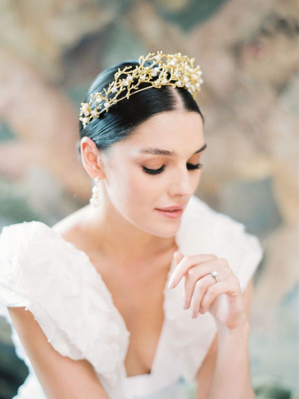 L'AMOUR Golden Wisteria Crown - Headpiece from Gibson Bespoke