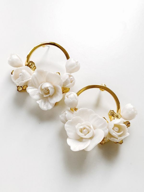 MAUREEN Floral Hoop - Earrings from Janice Tan