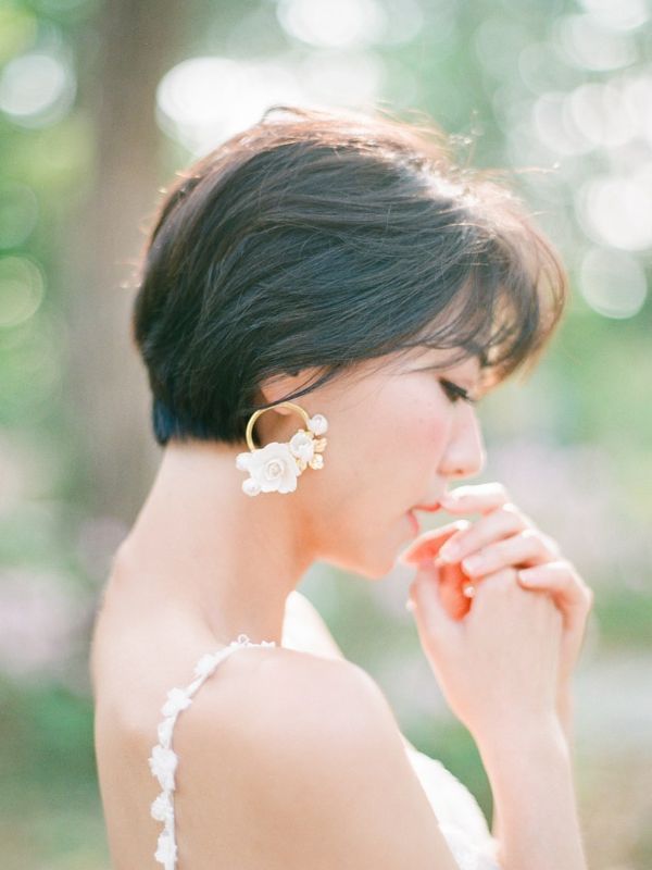 MAUREEN Floral Hoop - Earrings from Janice Tan